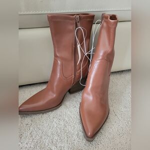 Tan Leather Ankle Boots